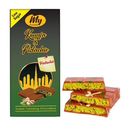 Buy Kunafa Chocolate Pistachio 100g – A Luxurious Fusion of Flavors - My Chocolate
