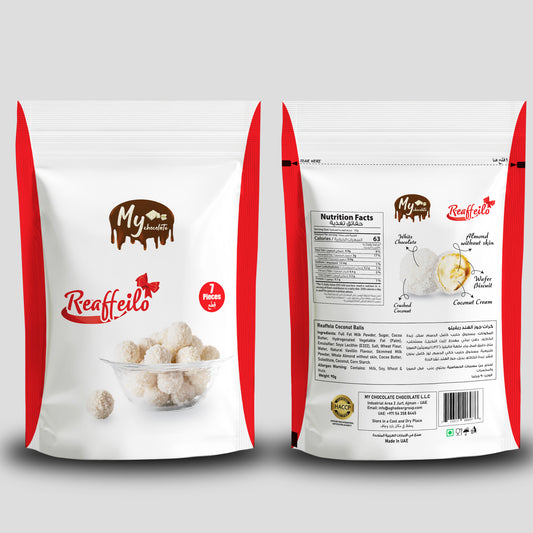 Reaffeilo 90g Coconut Almond Chocolate Pouch – Crafted by My Chocolate | Premium Dubai Chocolate Treat