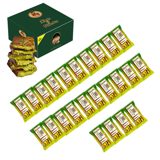 Dubai Chocolate Pistachio Kunafa 35g – Pack of 24 | Now Up to 70% Off! | Coated with Rich Belgian Chocolate