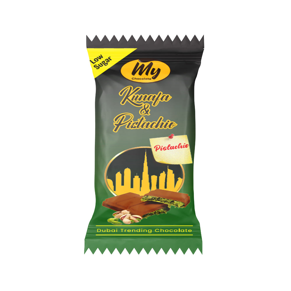 Kunafa Chocolate Pistachio 35g Pack 0f 24 - My Chocolate
