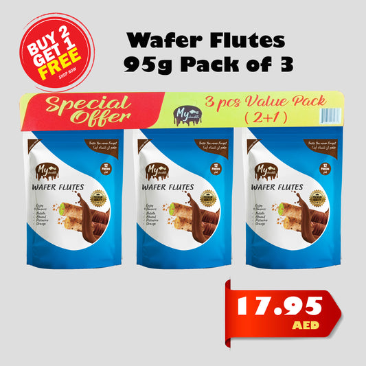 Wafer Stick 95g Pouch Pack of 3 – Buy 2 Get 1 Free | Premium Chocolate Wafer Rolls